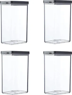 Produktbild von Mepal | Omnia Vorratsdosen Set | 4-teilig rechteckig 2000 ml | Nordic Black | stapelbar & luftdicht | ideal für Küche und Vorratsraum