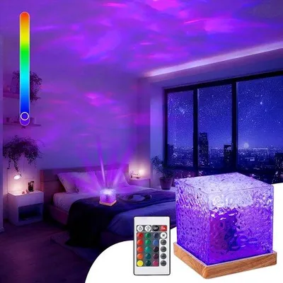 Obrázek produktu pro Projektor nočního oblohy – Bílá – 15 x 15 x 15 cm – Kreativní LED projektor s dálkovým ovládáním – Vhodný pro dospělé i děti