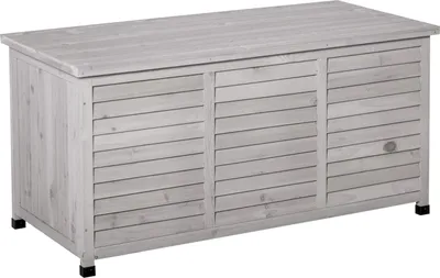 Productafbeelding van Tuinkast, tuinhuis, opbergkast voor tuingereedschap. Waterbestendig, gemaakt van grenenhout. Duurzaam. Ruime opbergruimte: 127 x 56 x 60 cm. Kleur: grijs