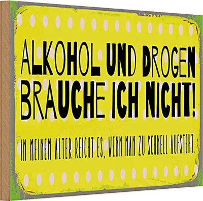 Produktbild von Holzschild 30x20cm und Drogen brauche ich nicht
