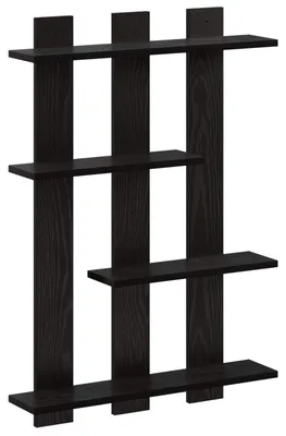 Productafbeelding van Wandplank Zwart eiken 61 x 13,5 x 88 cm Bewerkt hout