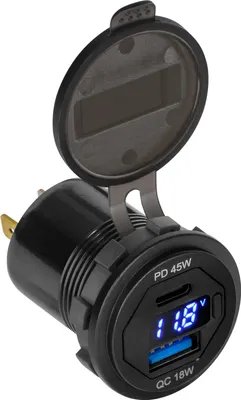 Image de Peiyng Chargeur de voiture 63W USB-C/QC3.0 avec écran