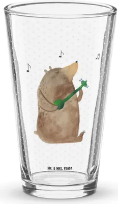 Produktbild von Mr. & Mrs. Panda Bierglas Bär Lied - Transparent - Geschenk, Frau, Glasbecher, Glas, Tumbler, Liebe, Cocktailglas, Spruch, Teddy, Trinkglas, Herz