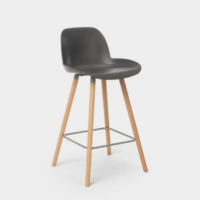 Image de Eiffel Burj 65 tabouret haut moderne pour le bar et la cuisine Design scandinave - Gris