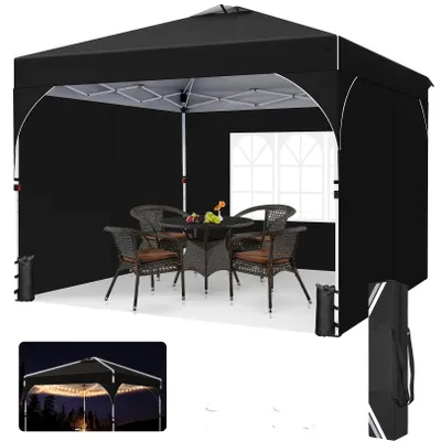 Obrázok produktu pre Pavilon, pop-up konštrukcia, ochrana proti UV žiareniu, čierna farba