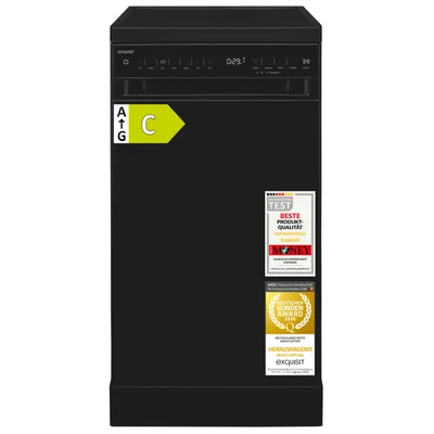 Produktbild von Exquisit Geschirrspüler 11 Maßgedecke | Energieklasse C | 7 Spülprogramme | Aquastop | Besteckschublade | Unterbaufähig | Startzeitvorwahl | Schwarz