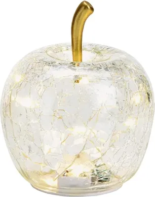 Produktbild von LED Dekolampe Apfel Glas 10er LED Lichterkette Timer Ø11cm transparent