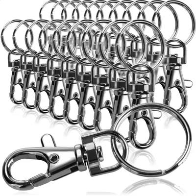 Produktbild von COM-FOUR® 20x Karabinerhaken mit Schlüsselring - Karabiner mit Drehgelenk für Schlüsselanhänger - 55 mm