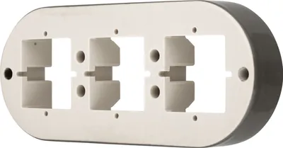 Produktbild von Aufputz Porzellan Retro Rahmen 3-fach I PR1 graubeige