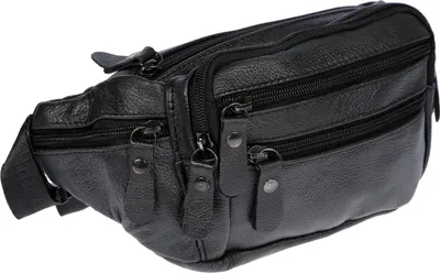 Produktbild von Leder Bauchtasche  für Herren Damen Schwarz Braun Waistbag Hüfttasche Waist Bag Schwarz