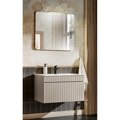Produktbild von Waschplatz Badezimmer Waschtisch 81 cm Kaschmir IRAKLIO-56-CASHMERE B/H/T ca. 81/200/46 cm
