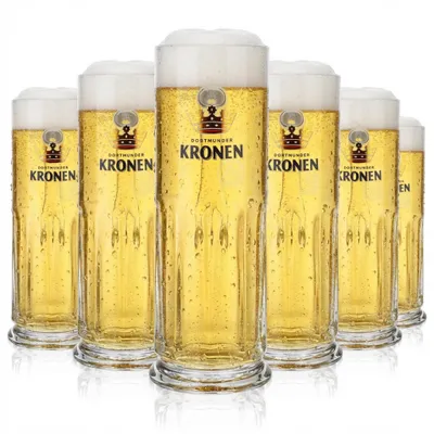 Produktbild von 6x Dortmunder Kronen Bier Glas 0,5l Bierkrug Bierseidel Humpen Maximilian