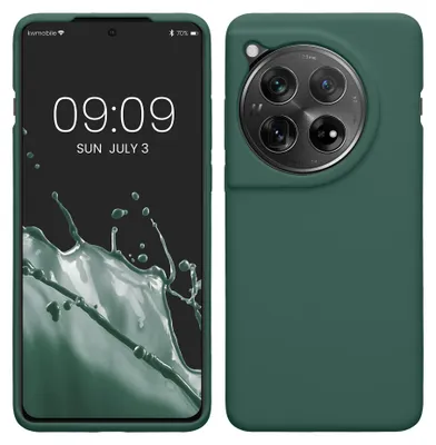 Produktbild von kwmobile Handyhülle für OnePlus 12 Hülle - Case Silikon - Kabelloses Laden - Schutzhülle Cover in Tannengrün