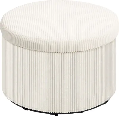 Produktbild von Fußhocker mit 97 L Stauraum, Cordstoff, Schaumstoff, Sitzhocker, Beige