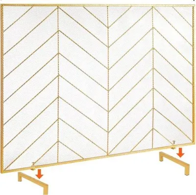 Obrázek produktu pro Ohnivá stěna – ohnivá bariéra – kachlová stěna – jiskrová stěna – zlatá – 76 x 23 x 98 cm