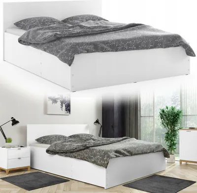 Produktbild von Bett mit Lattenrost Jugendbett Doppelbett mit/ohne Matratze Bettkasten , Matratze:mit Matratze, model:140x200cm