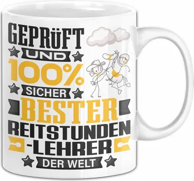 Produktbild von Reitstundenlehrer Geschenk Lustiger Spruch für Reitstundenlehrer Geschenkidee Bester Reitstundenlehrer Der Welt (Weiß)