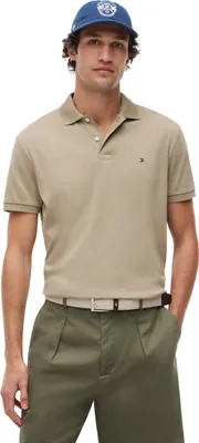 Immagine prodotto di Camicia polo da uomo Tommy Hilfiger, manica corta, cotone leggero, con listino bottoni, color beige (non disponibile)
