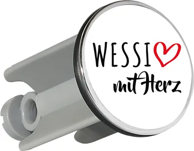 Produktbild von Huuraa Waschbeckenstöpsel Wessi mit Herz 4cm höhenverstellbar Abflussstopfen Geschenkidee