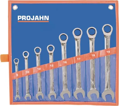 Produktbild von Projahn GearTech Schlüssel Satz Rolltasche 8-tlg. 8 - 10 - 12 - 13 - 16 - 17 - 18 - 19 mm