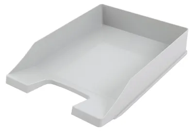 Produktbild von Stapelbare Briefablage aus Kunststoff | HxBxT 6,5x25,5x34,8cm | Bis DIN A4-Format | 10 Stück | Grau