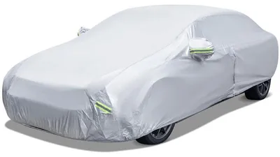 Immagine prodotto di Copertura protettiva per auto, modello AW10027, resistente, a tre strati, dimensioni 431 x 160 x 115 cm, con strato protettivo in PE/EVA, colore argento