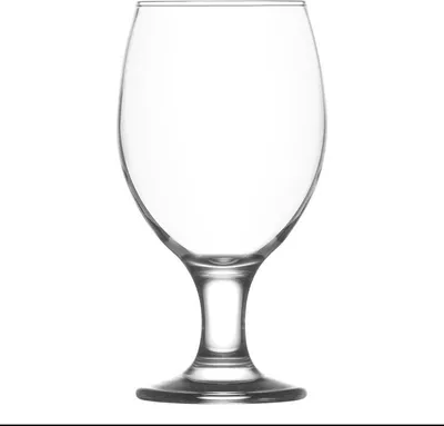 A clear, studio shot of a single empty glass.