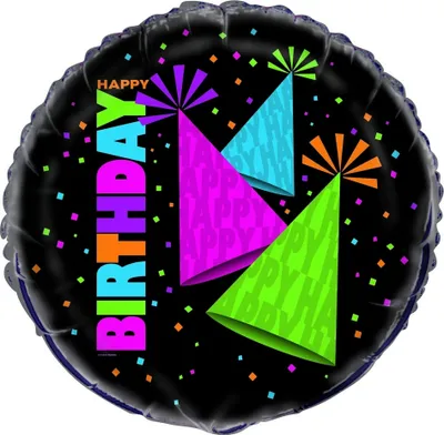 Produktbild von Unique Party - Neon - Folienballon, Happy Birthday - Folie SG38461 (Einheitsgröße) (Bunt)