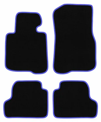 Image de Tapis de sol en moquette pour BMW 4 F33 2013- (Coupe cabrio) – jeu 4 pièces, noir/bleu, sur mesure – Wielganizator CARLUX