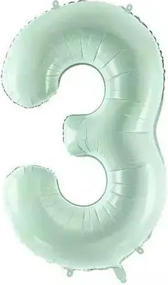 Zdjęcie produktu dla Balon foliowy cyfra 3 zielony 72 cm PartyDeco