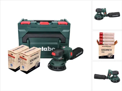 Image de Metabo SXA 18 LTX 125 BL Ponceuse orbitale sans fil 18 V 125 mm (600146840) sans balais + 2x Set d'abrasifs filet Toolbrothers SPIDER + metaBOX - sans batterie, sans chargeur