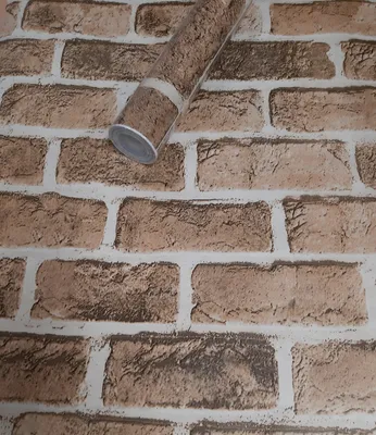 Produktbild von Tapeten Folie 3000-S selbstklebend Ziegel hellbraun Dekor 10 m x 45 cm Dekorfolie Möbelfolie Tapete 3062