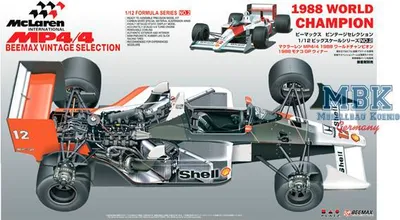 Imagen del producto de BEEMAX BEEMAX12002 McLaren MP4/4, Campeón Mundial de Fórmula 1 1988, escala 1:12