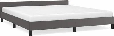 Produktbild von vidaXL Bettgestell mit Kopfteil ohne Matratze Grau 180x200 cm