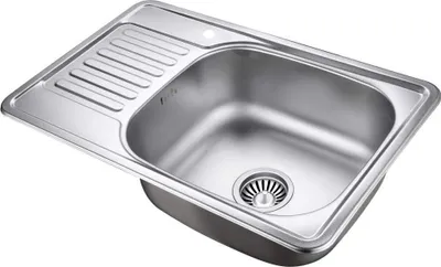 Produktbild von VBChome Einbauspüle 66x42 Leinenstruktur Edelstahl Links  Küchenspüle mit Hahnloch Spüle Ablagefläche Abtropffläche Links eckiges Camping Ablaufgarnitur Siphon