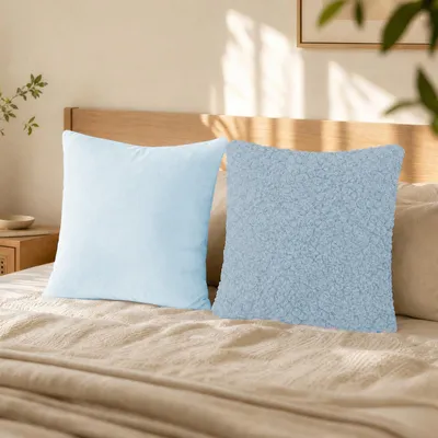 Teddywoll-Kissenbezüge 40x40 cm, 2er-Set, flauschig, Grau
