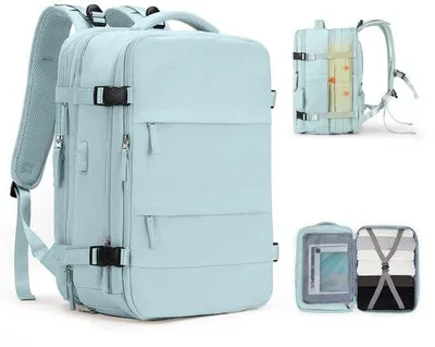 Produktbild von Großer Reiserucksack Wasserdichter Outdoor-Sportrucksack mit Laptopfach Olivgrün