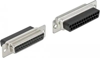 Produktbild von DELOCK D-Sub 25 Pin Crimp Buchse, Metall, 4 Stück