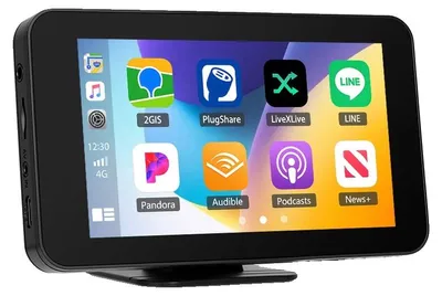 Zdjęcie produktu dla Monitor samochodowy, wyświetlacz HD o przekątnej 4,7 cala, łączność Bluetooth i AUX, z kamerą