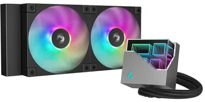 Produktbild von DeepCool LT240 All-in-One-Flüssigkeitskühler für Prozessoren, 12 cm, Schwarz, 1 Stück