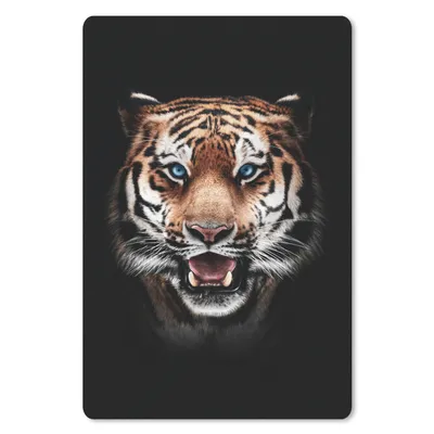 Produktbild von MuchoWow® Mauspad Mousepad Porträt - Tiger - Schwarz 40x60 cm - Mousepads - Maus Mat - Pad - Mausunterlage - Schreibtisch Accesoire