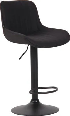 Produktbild von CLP Barhocker Lentini Stoff drehbar mit Höhenverstellung schwarz Gestell Farbe schwarz