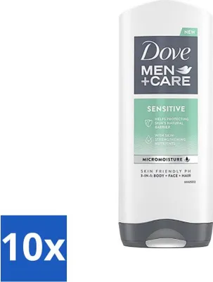 Produktbild von Dove - Duschgel - 3-in-1 - Men Care Sensitive - Erfrischend und sanft - 400 ml - Vorteilspack - 10 Stücke