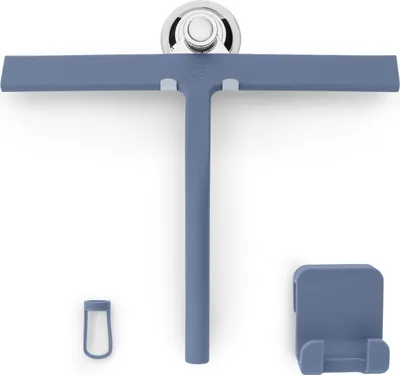 Produktbild von Gütewerk Duschabzieher, Silikon-Abzieher Dusche, Hygienischer Abzieher für Badezimmer, Duschwand & Fenster, Badezimmer Zubehör, 28cm Duschabzieher mit Halterung ohne Bohren