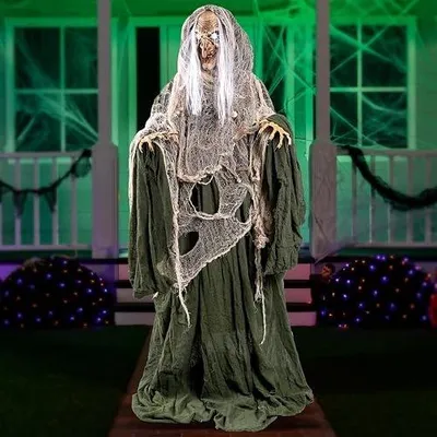 Zdjęcie produktu dla Dekoracja czarownica halloween 173 cm animowana LED oczy dźwięk
