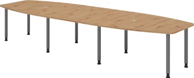 Produktbild von bümö Konferenztisch groß KT40 - Nachbildung: Asteiche, tischfuss: Füße in Graphit