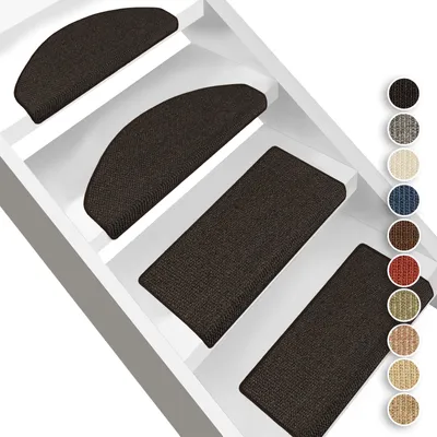Produktbild von Sisal-Stufenmatte Pure Nature Halbrund schwarz 23,5 x 65 cm