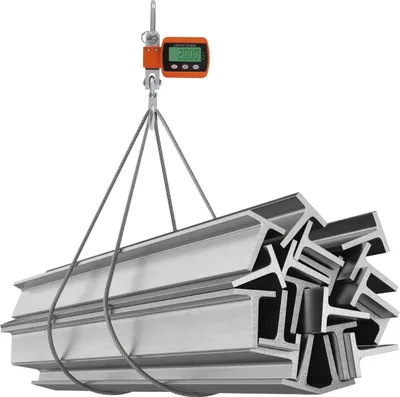 Produktbild von Digitale Kranwaage - Hängewaage 500 kg - Industrielle Zugwaage mit Haken - Tragbare LCD-Anzeige - Orange