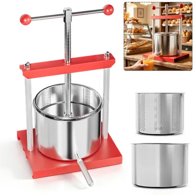 Produktbild von XMTECH Obstpresse 6L, manuelle Fruchtpresse aus Edelstahl, Saftpresse