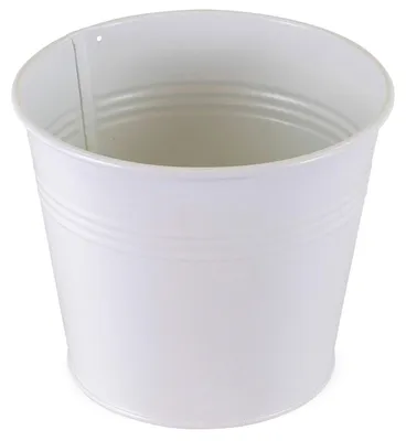Image de Pot de fleurs en métal blanc 16 x 15 cm